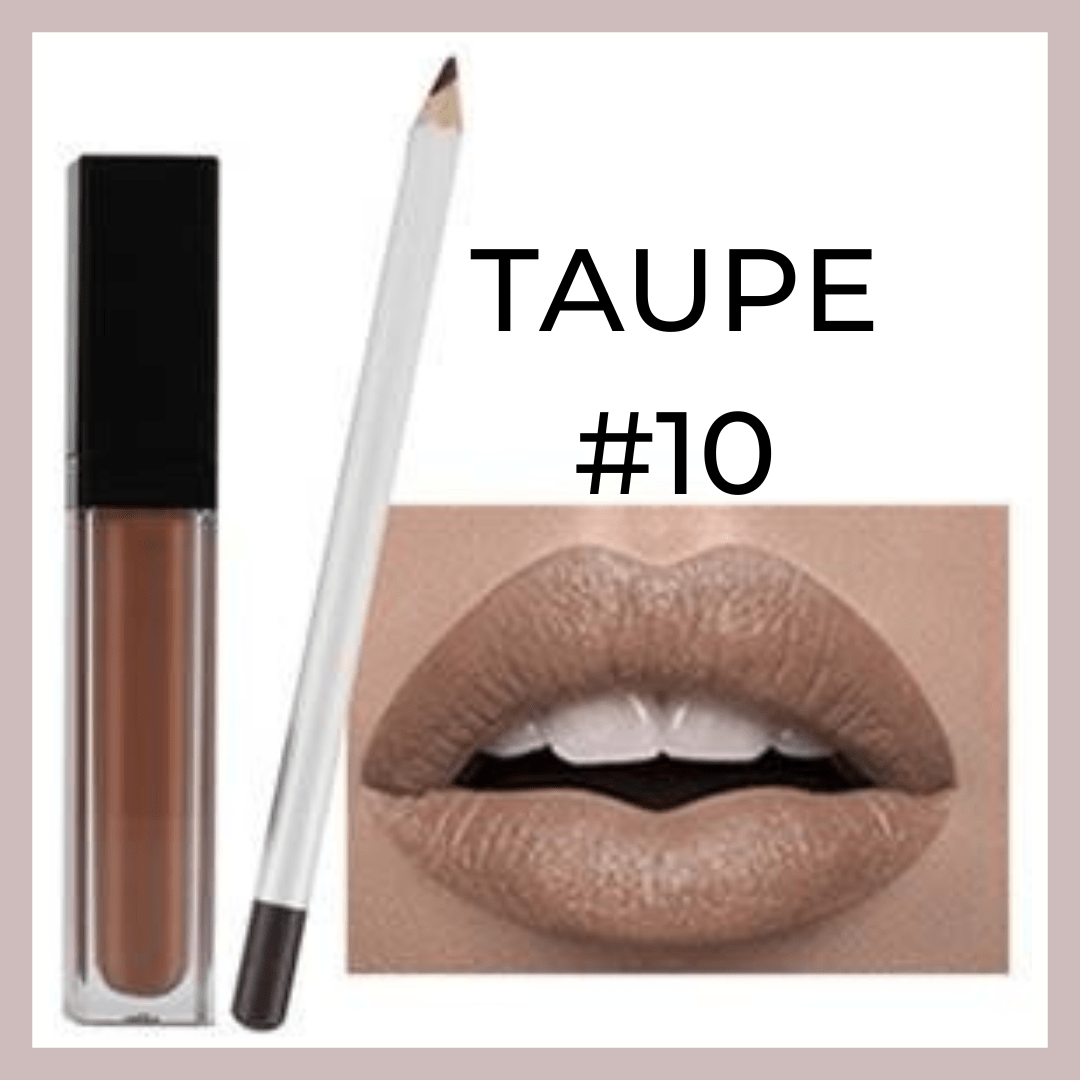 Taupe - Matte Liquid Lipstick and Lip Liner Lip Kit