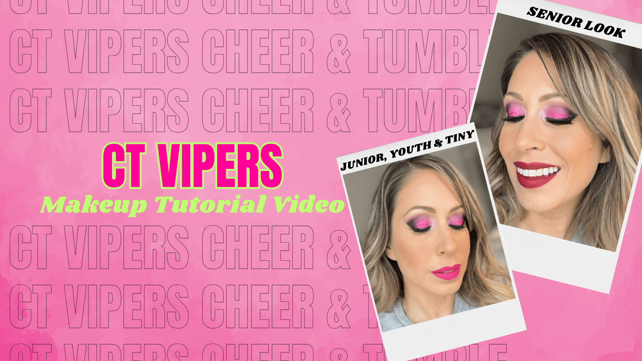 CT Vipers Cheer Makeup Tutorial Video - Hot Pink & Black Dramatic Eye Makeup with Fuchsia & Vampy Lip Color - Glam Game Beauty
