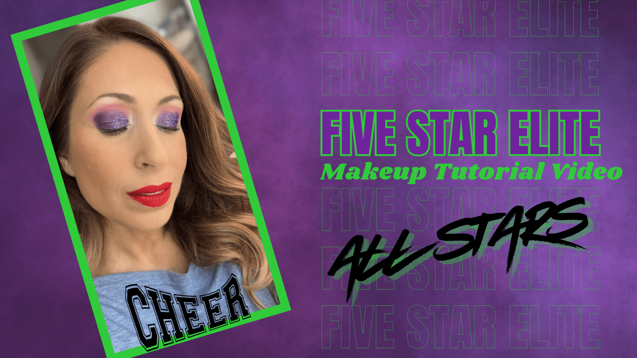 Five Star Elite All Stars Makeup Tutorial Video - Purple Sparkle Eye & Red Lip - Glam Game Beauty