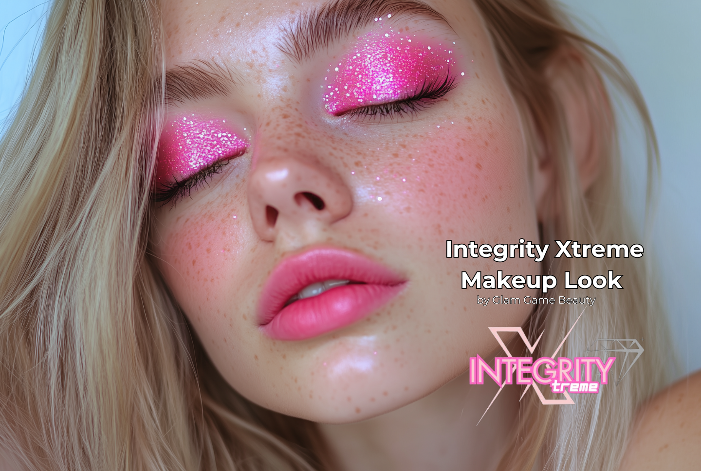 Vibrant Pink and Silver Glam: Integrity Xtreme’s Signature Cheer Makeup Look