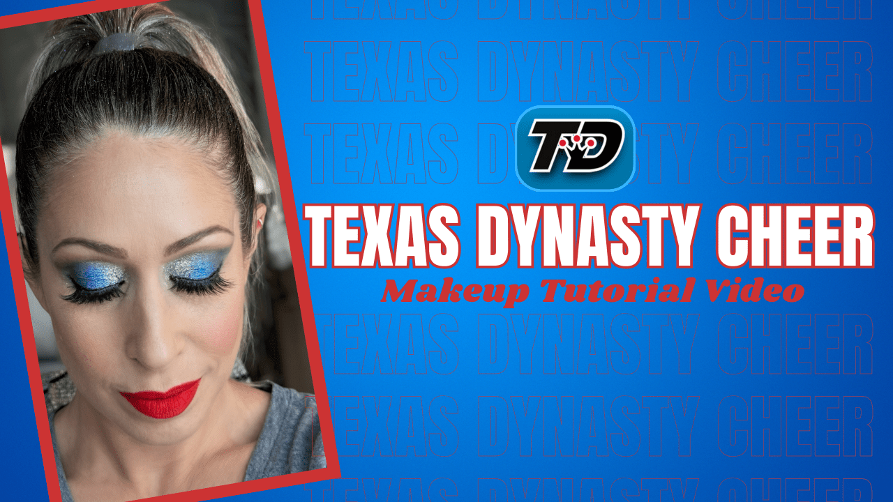 Texas Dynasty Cheer Makeup Tutorial - Blue and Silver Glitter Eyeshadow Look, Red Lip & Glitter Sparkle Spray - Glam Game Beauty