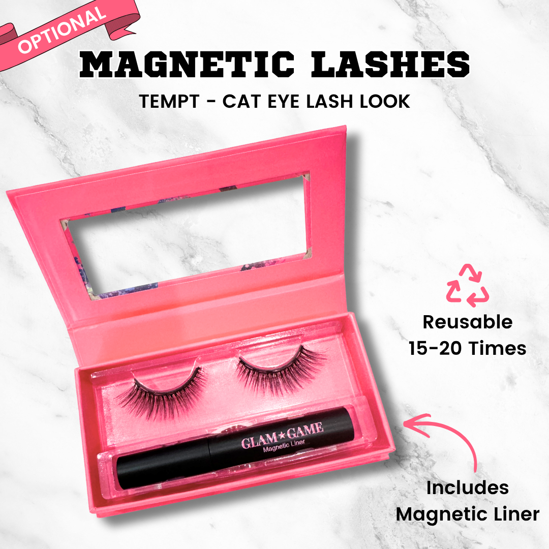 Elevated Cheer Magnetic Lash & Liner Set – Mid-Length Extension Look Cat Eye - Tempt Lash
