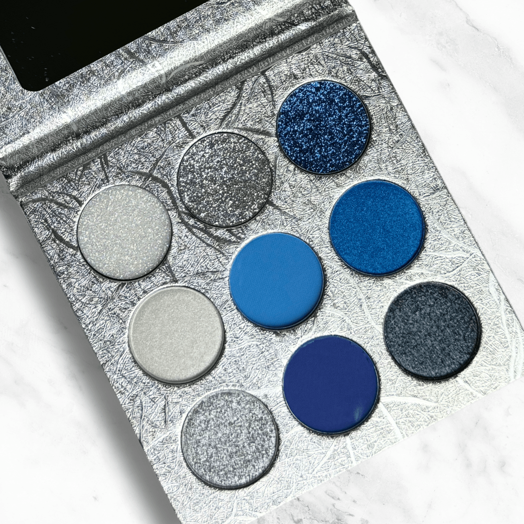 Cheerleader Eyeshadow Palette – Blue Glitter, Shimmer & Matte Makeup - GlamGameBeauty.com