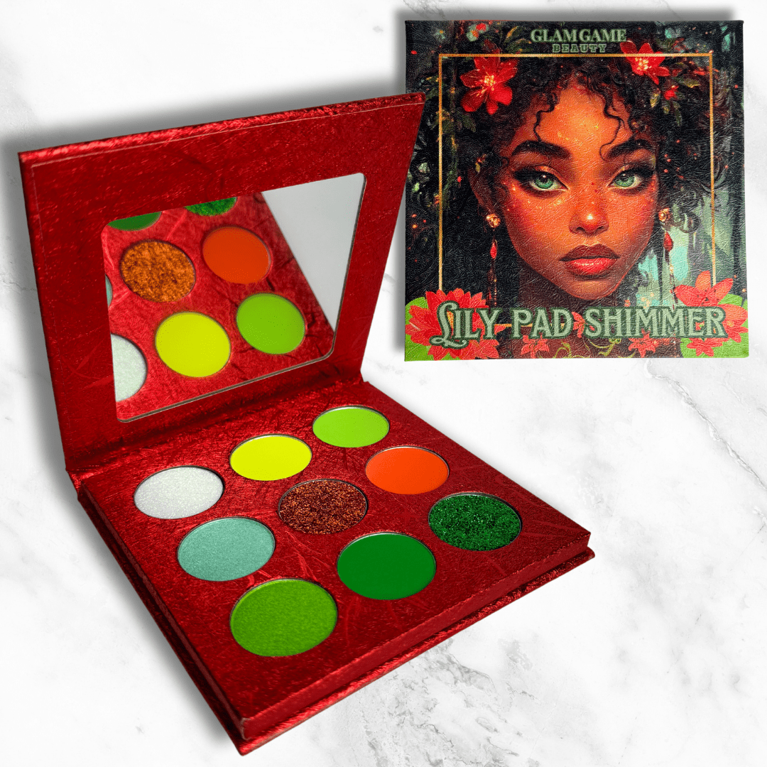 Cheerleader Eyeshadow Palette – Green & Orange Glitter, Shimmer & Matte Makeup - GlamGameBeauty.com