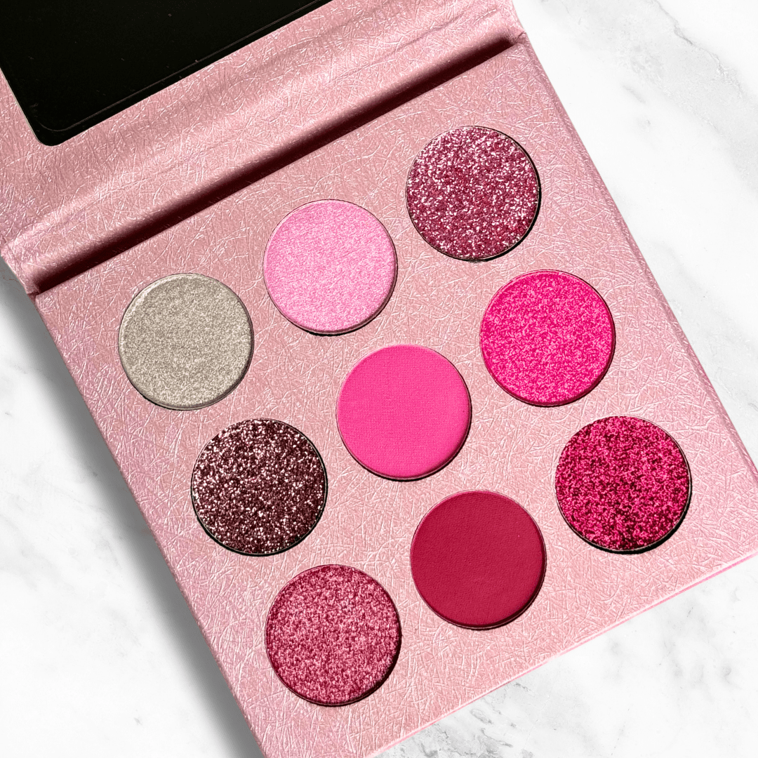 Cheerleader Eyeshadow Palette – Pink Glitter, Shimmer & Matte Makeup - GlamGameBeauty.com