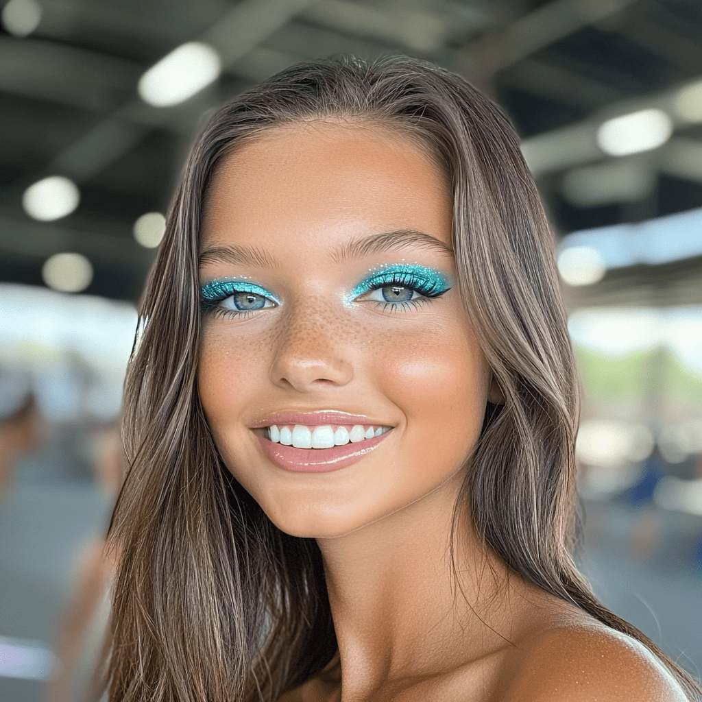 Cheerleader Eyeshadow Palette – Teal & Turquoise Glitter, Shimmer & Matte Makeup - GlamGameBeauty.com