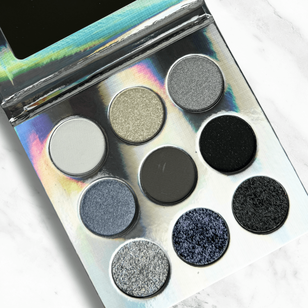 Cheerleader Smokey Eyeshadow Palette – Silver & Grey Glitter & Matte - GlamGameBeauty.com