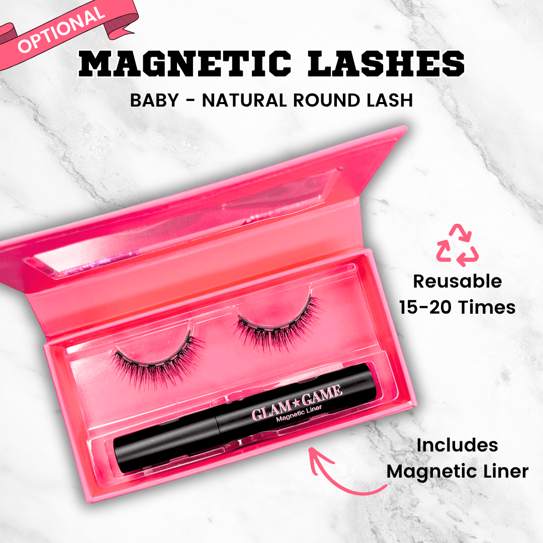Diamond All Stars Magnetic Lash & Liner Set – Baby Lash (Short-Length Round Style) - Glam Game Beauty