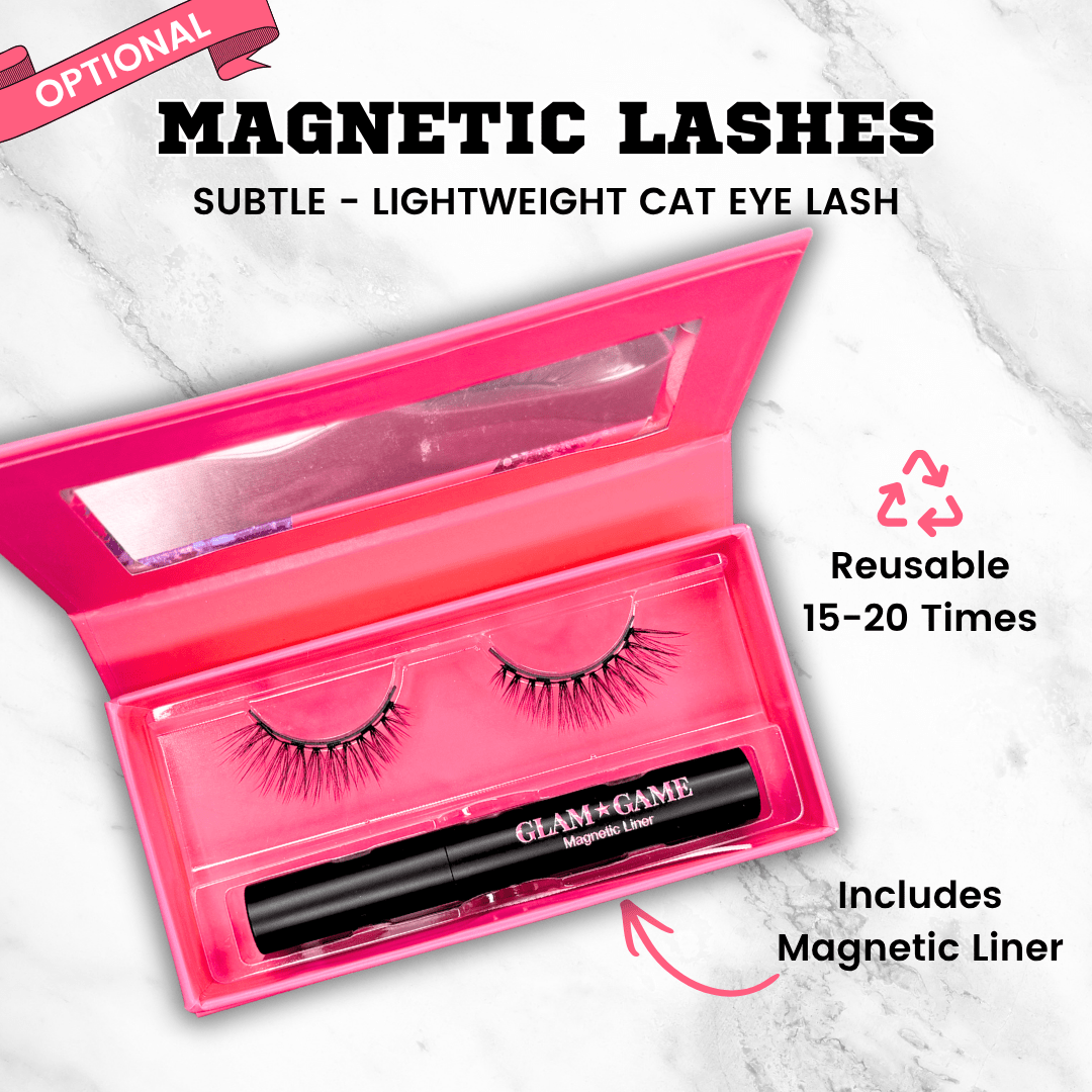 Diamond All Stars Magnetic Lash & Liner Set – Subtle Lash (Short-Length Cat Eye) - Glam Game Beauty