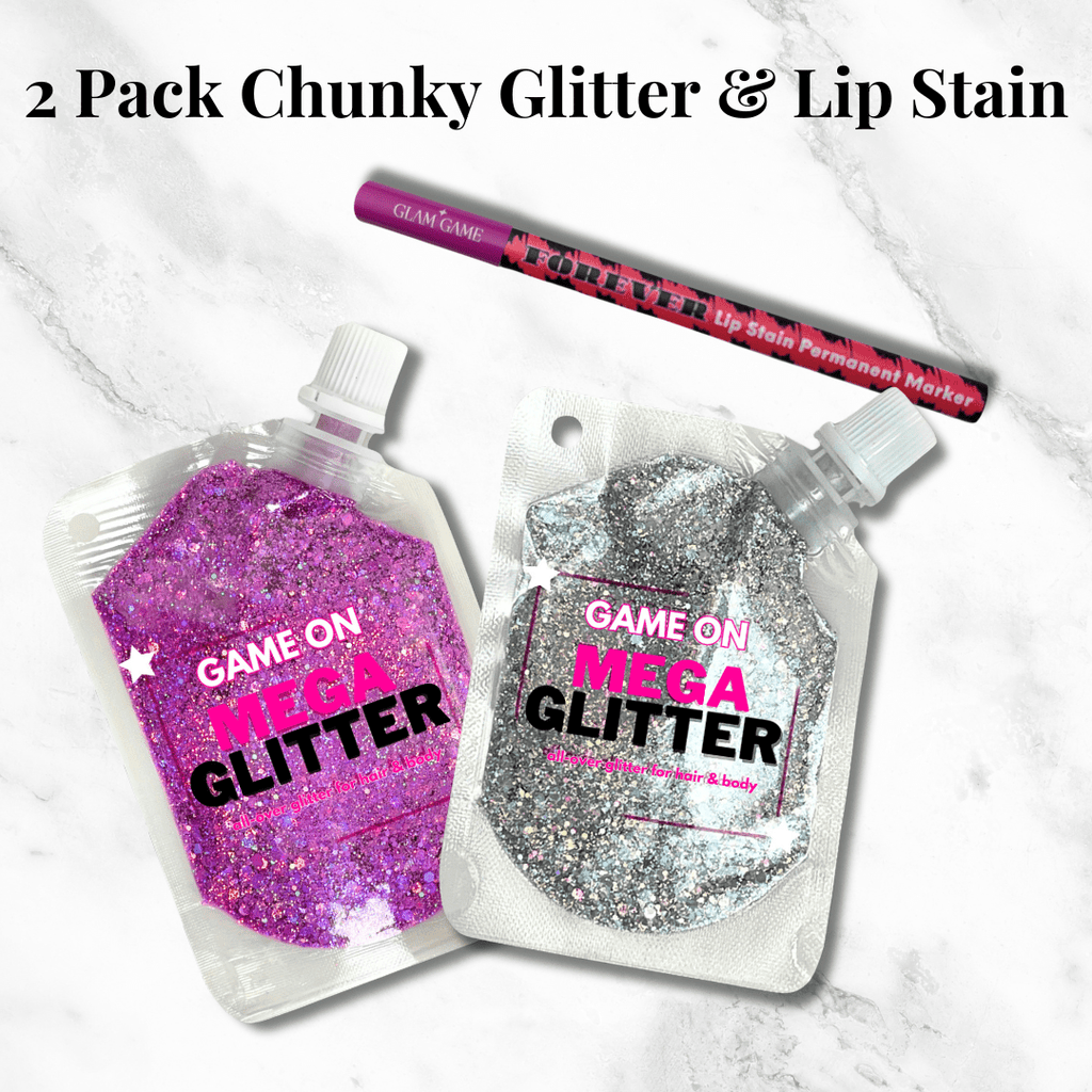Extreme Tumble and Cheer Makeup Kit | Chunky Glitter & Lip Stain