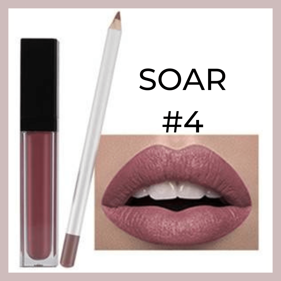 Soar (Plum) Matte Liquid Lipstick and Lip Liner Lip Kit