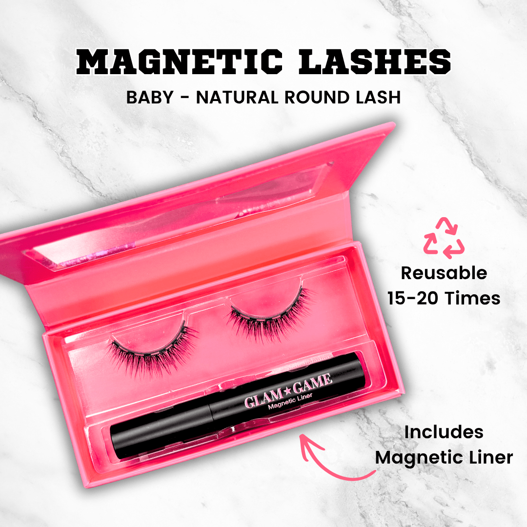 Magic Athletics Magnetic Lash & Liner Set – Baby Lash (Short-Length Round Style) - Glam Game Beauty