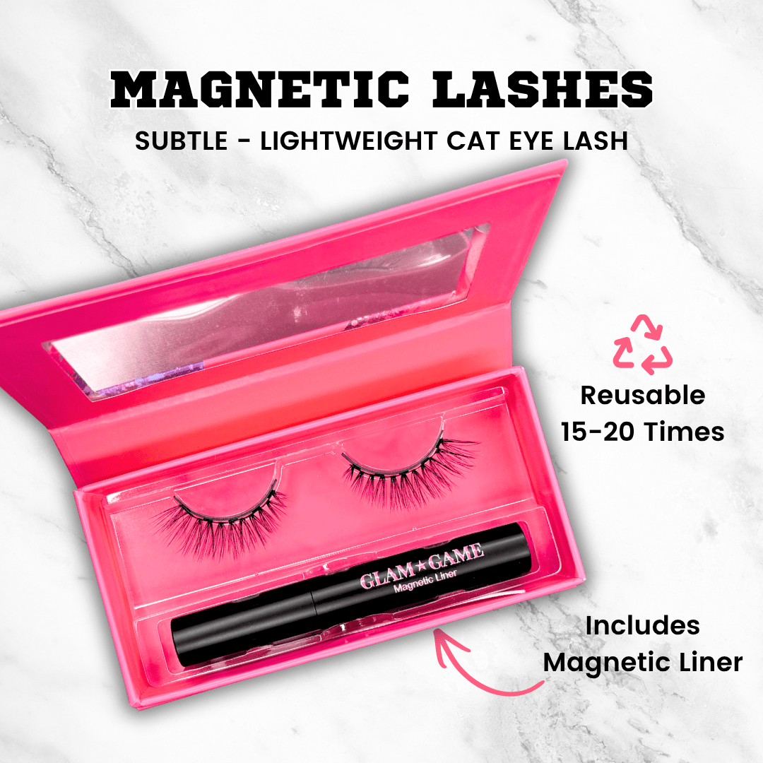 Magic Athletics Magnetic Lash & Liner Set – Subtle Lash (Short-Length Cat Eye) - Glam Game Beauty