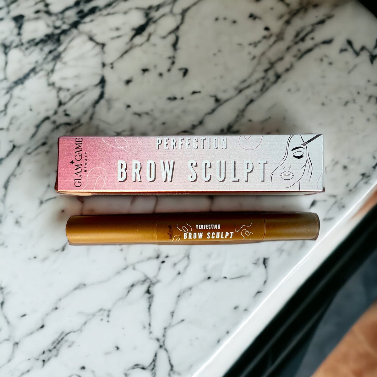 Perfection Brow Sculpt All - in - One Brow Pomade &amp; Angled Brush - GlamGameBeauty.com