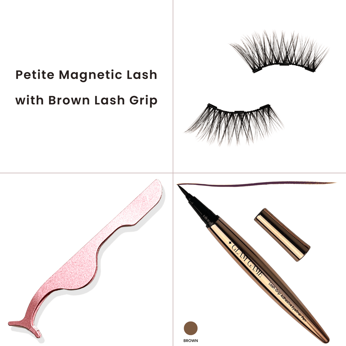 Petite Lash &amp; Lash Grip Eyeliner Kit - Choose Your Color - GlamGameBeauty.com