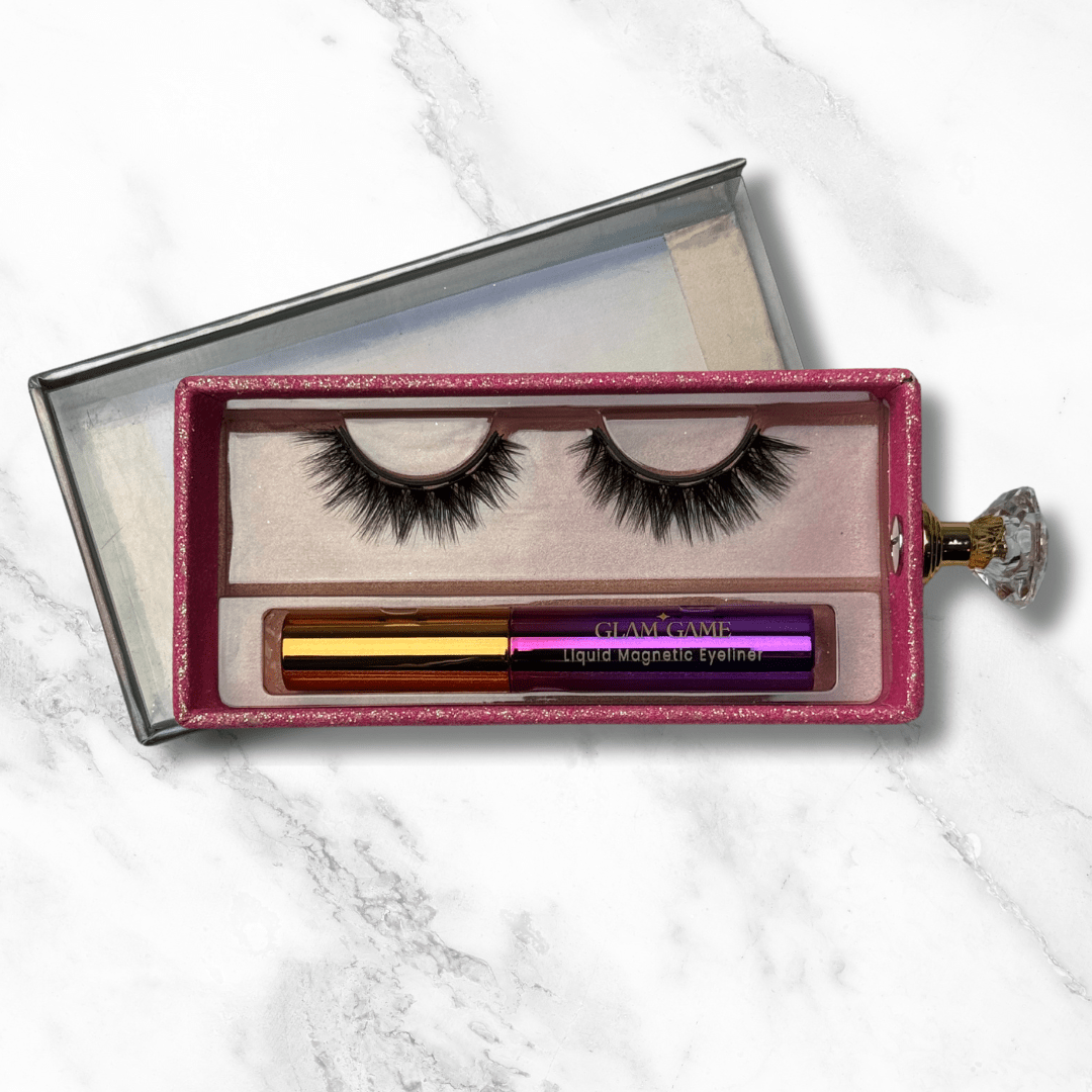 Spicy Magnetic Lash &amp; Liner Set – Full - Length Wispy Cat Eye for Cheerleaders - GlamGameBeauty.com