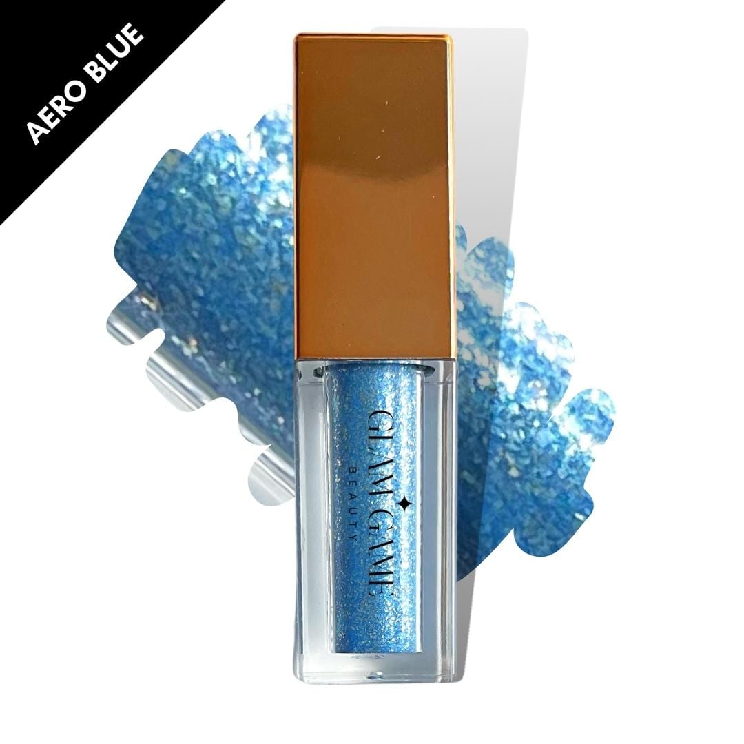 Liquid Glitter Eyeshadow Aero Blue Natural Magnetic Lashes 00850013837793