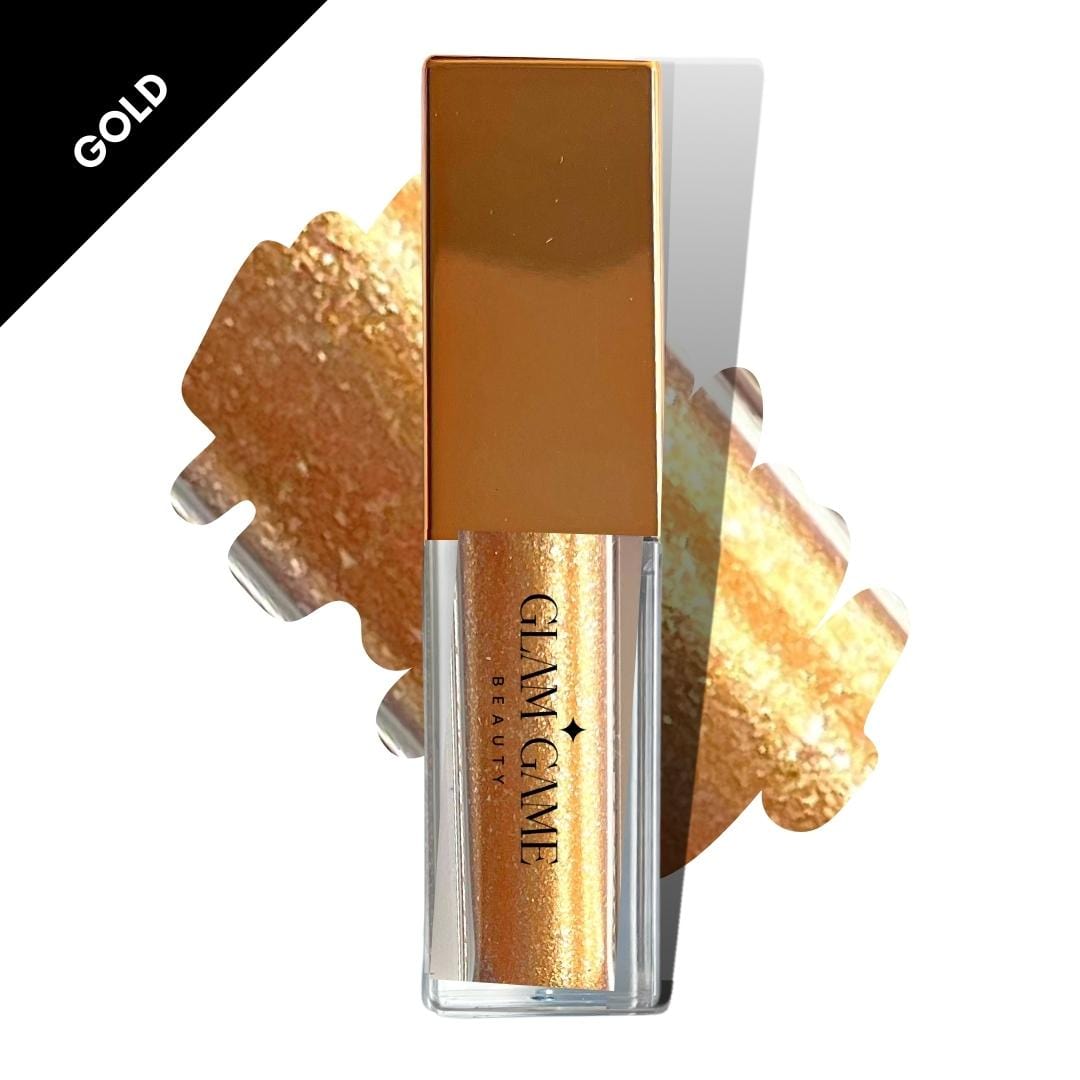 Liquid Glitter Eyeshadow Gold Natural Magnetic Lashes 00850013837748